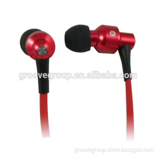 fashion style metal earcap cheap earphone with flat cable different color and best quality for phone